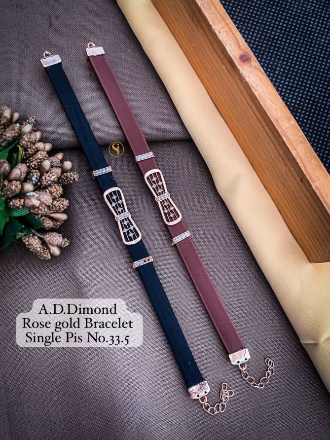 Designer AD Diamond Rose Gold Bracelet Wholesale Shop In Surat
